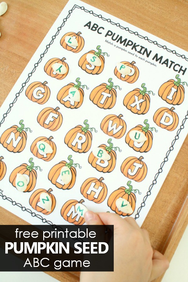 Free-Printable-ABC-Pumpkin-Matching-Game-for-Fall-or-Halloween-preschool-freebie-alphabet Hands-On Letter Games for Preschoolers