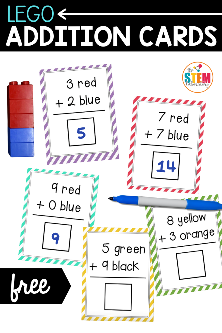 LEGO-Addition-Cards-TWO-735x1103 20 Amazing LEGO Math Ideas for Early Learners