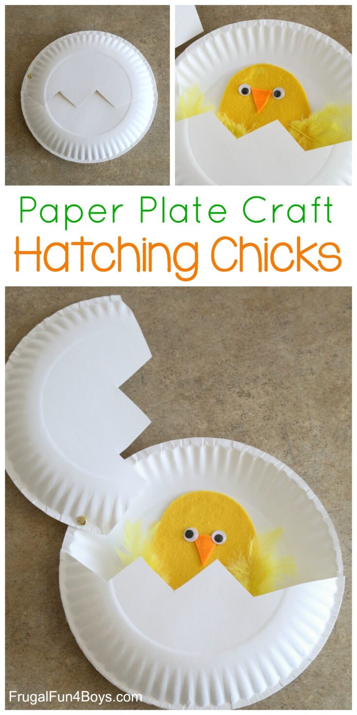 Paper-Plate-Chicks-Pin-735x1470 Spring Animal Crafts