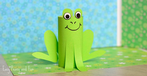 TP-Paper-Roll-Frog-Craft-for-Little-Ones Spring Animal Crafts