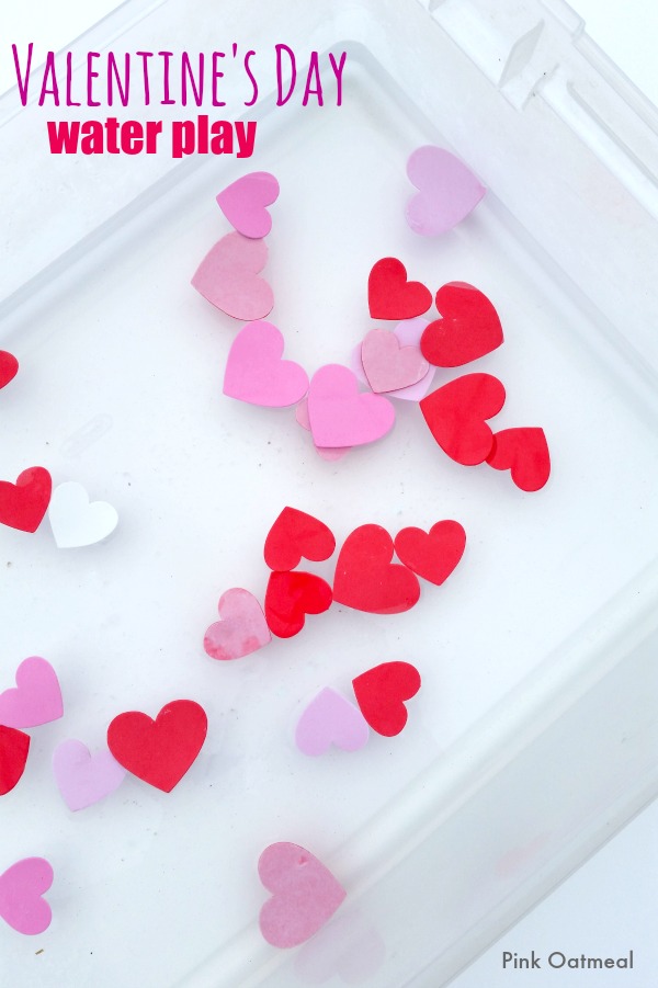 Valentines-Day-Water-Play-Pink-Oatmeal 20 Valentine's Day Sensory Activities for Preschoolers