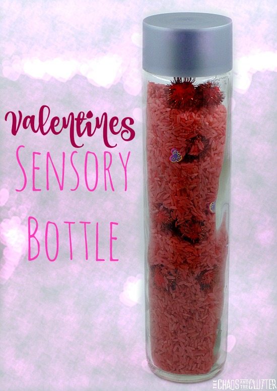 Valentines-Sensory-Bottle-with-coloured-rice 20 Valentine's Day Sensory Activities for Preschoolers