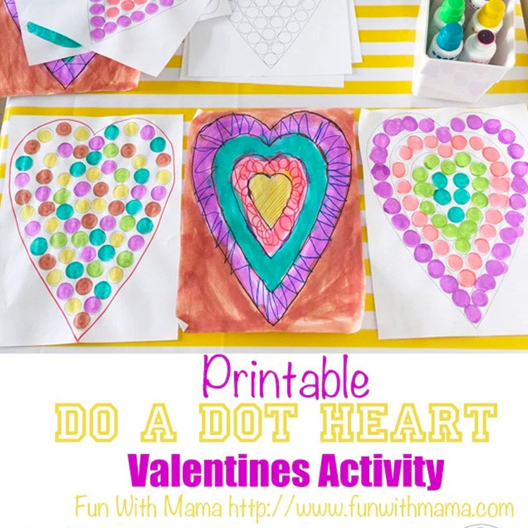 do-a-dot-shapes-heart 22 Printable Valentines Worksheets for Kids