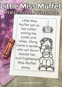 Little Miss Muffet Printable