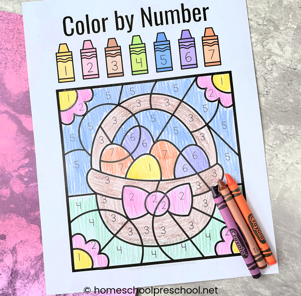 printable-easter Easter Color by Number Printable