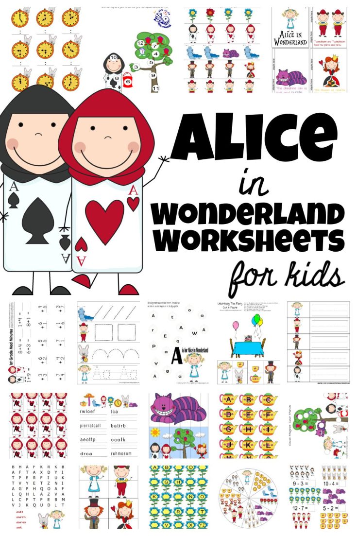 alice-in-wonderland-worksheets-735x1103 Alice in Wonderland Printables and Preschool Activities