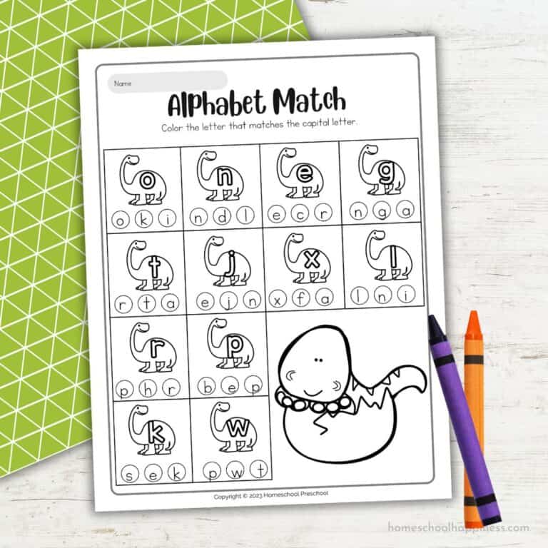 Free Dinosaur Alphabet Printable Worksheets