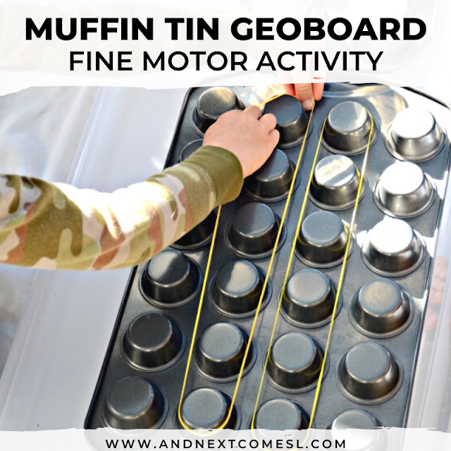 fine-motor-activities-with-muffin-tin-geoboard-square If You Give a Moose a Muffin Activities