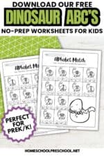 Free Dinosaur Alphabet Printable Worksheets