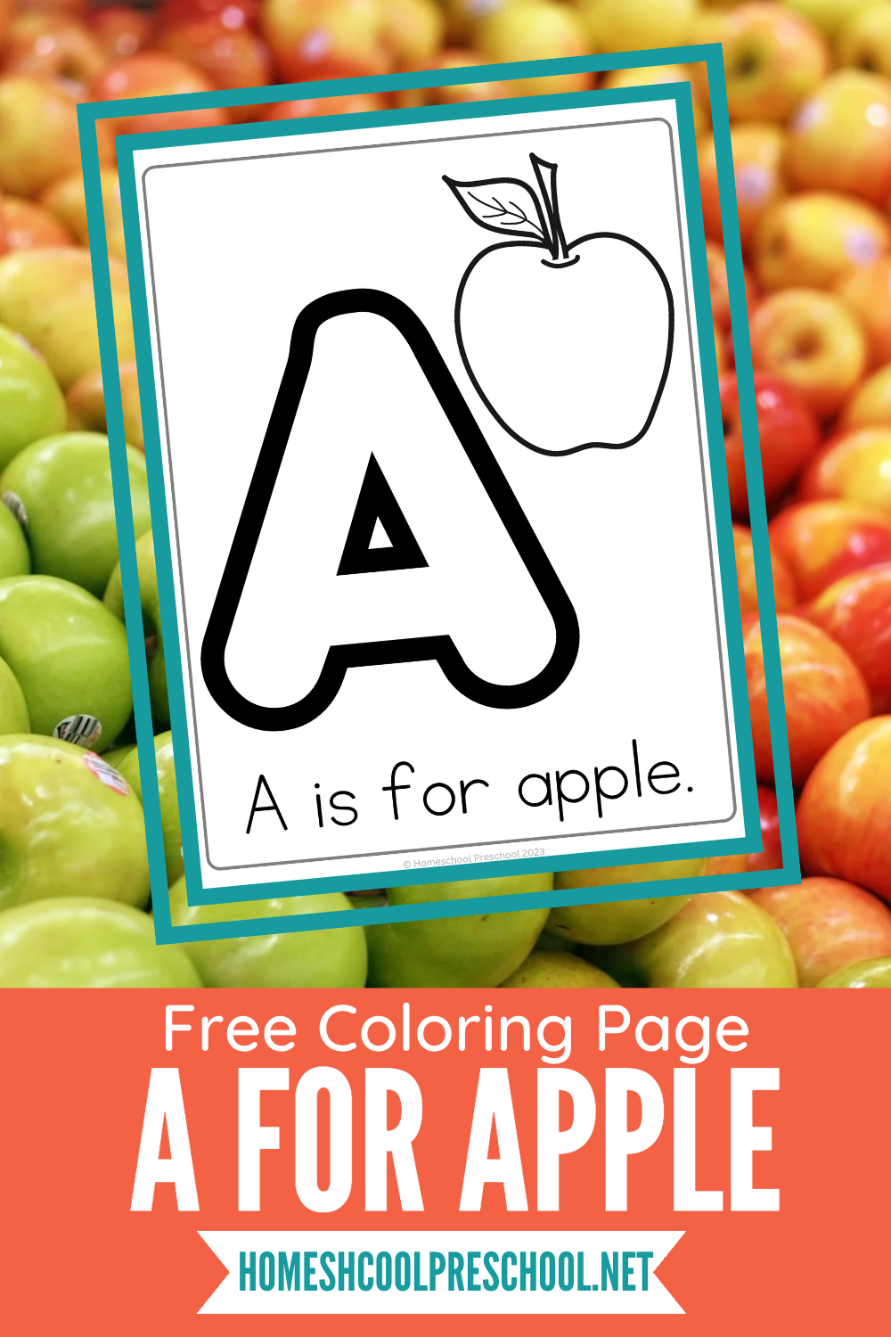 a-for-apple-coloring-page A for Apple Coloring Page