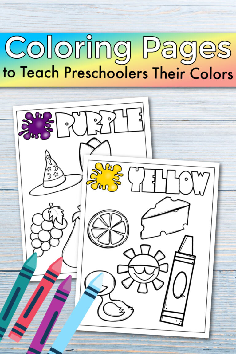 Coloring Pages to Learn Colors