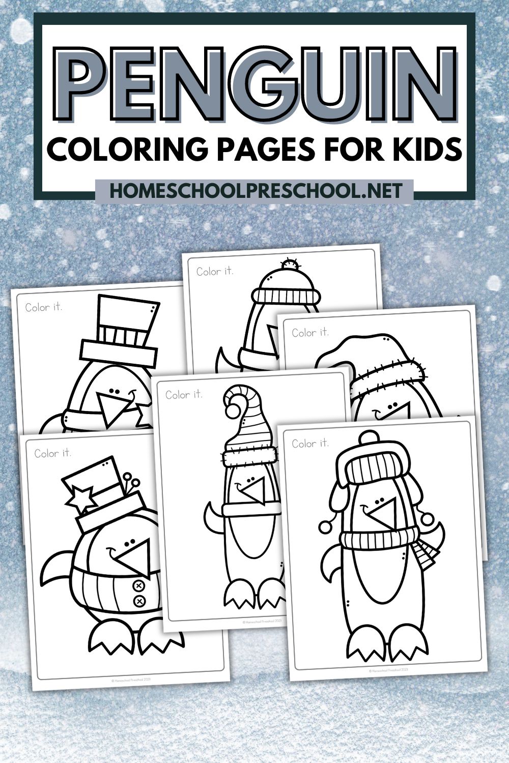 capital-penguin Winter Penguin Coloring Pages