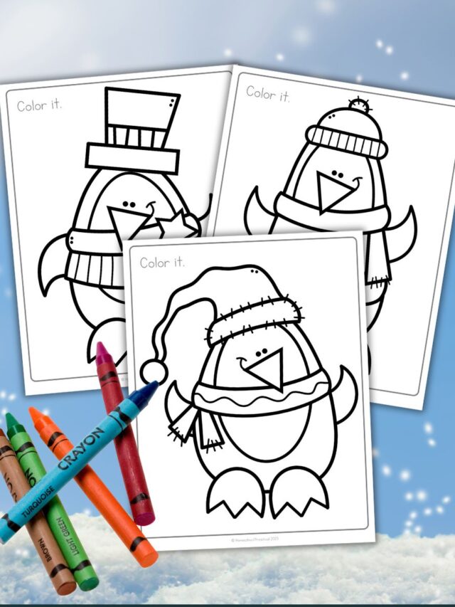 Winter Penguin Coloring Pages Story