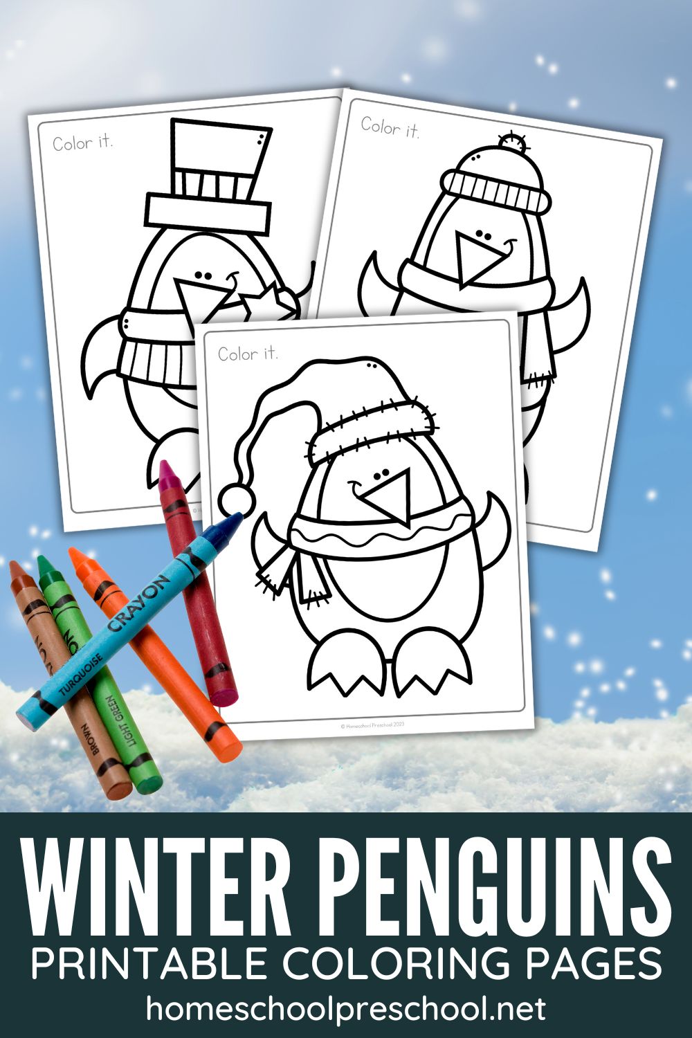 cute-penguin Winter Penguin Coloring Pages