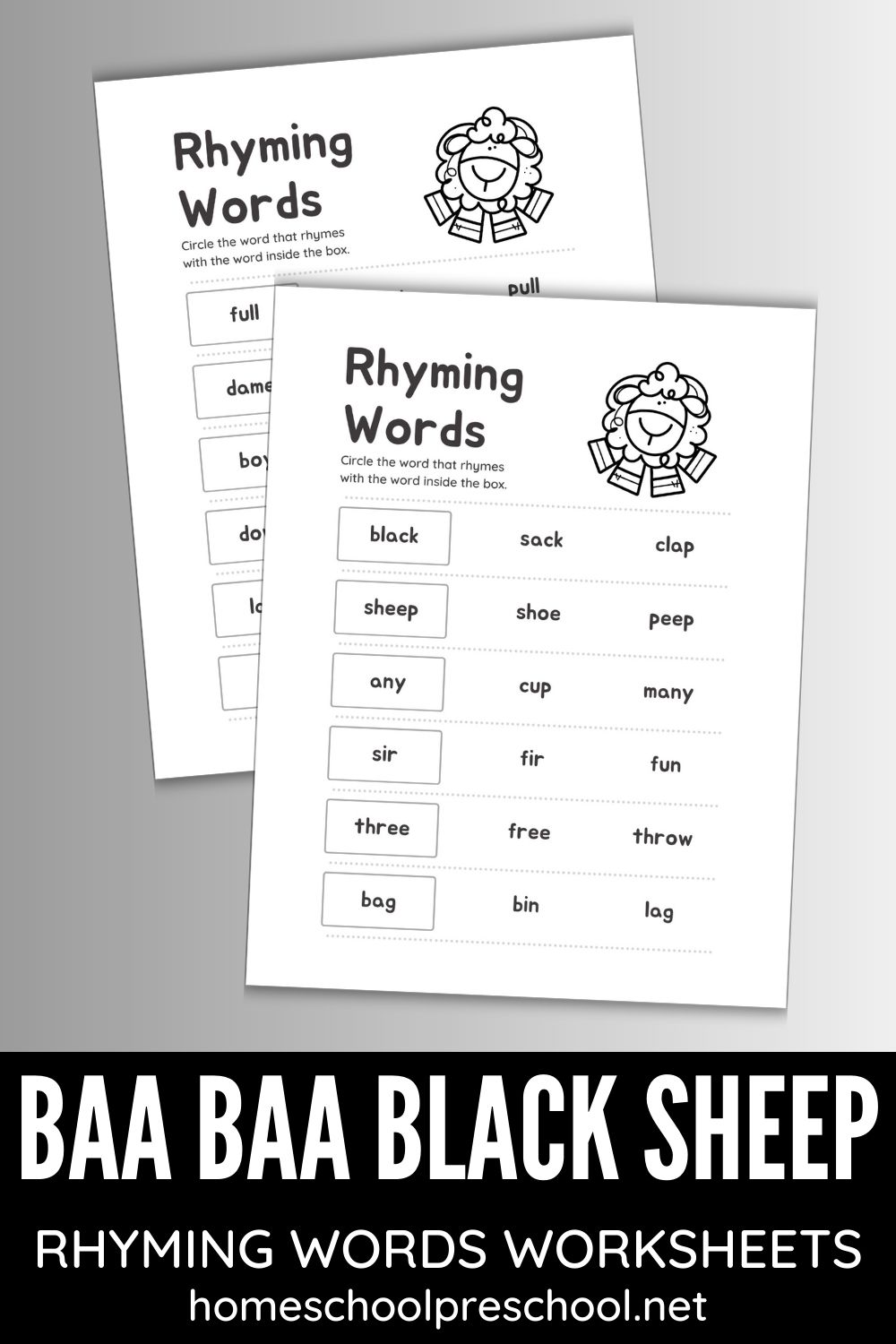sing-baa-baa-black-sheep Baa Baa Black Sheep Rhyming Words