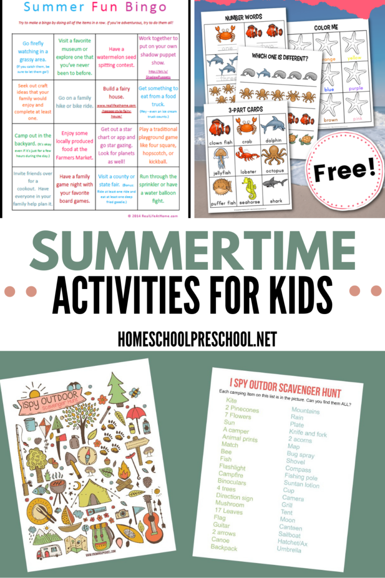 25 FREE Printable Summer Activities for Kids