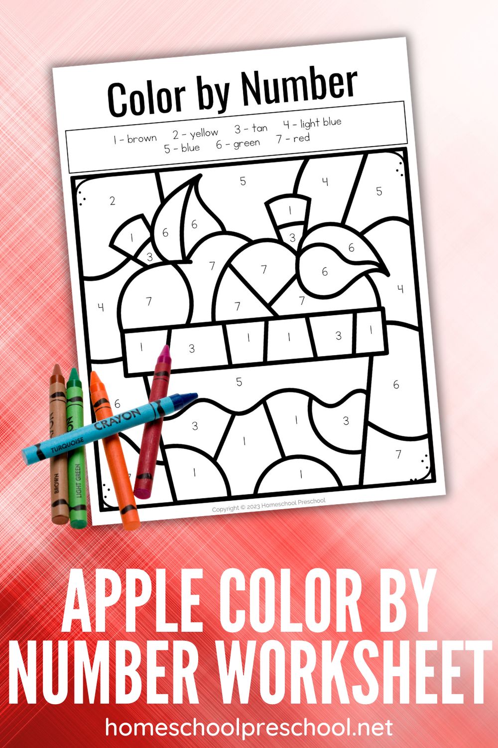 apple-color-by-number Color by Number Apple