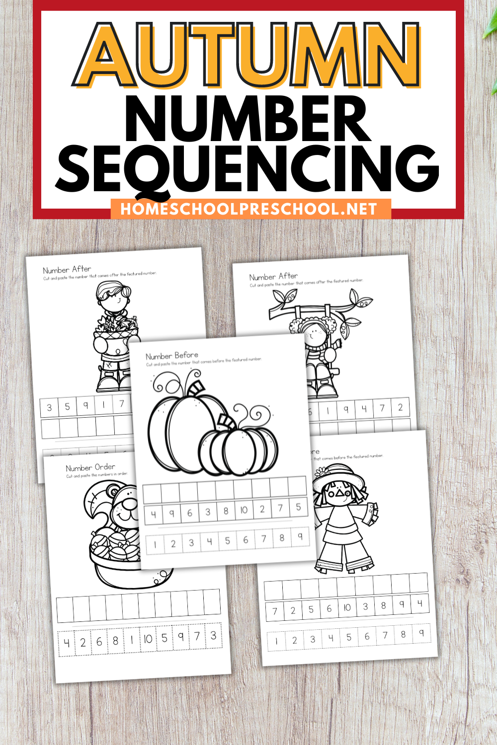 autumn-worksheets Autumn Number Sequence Worksheets