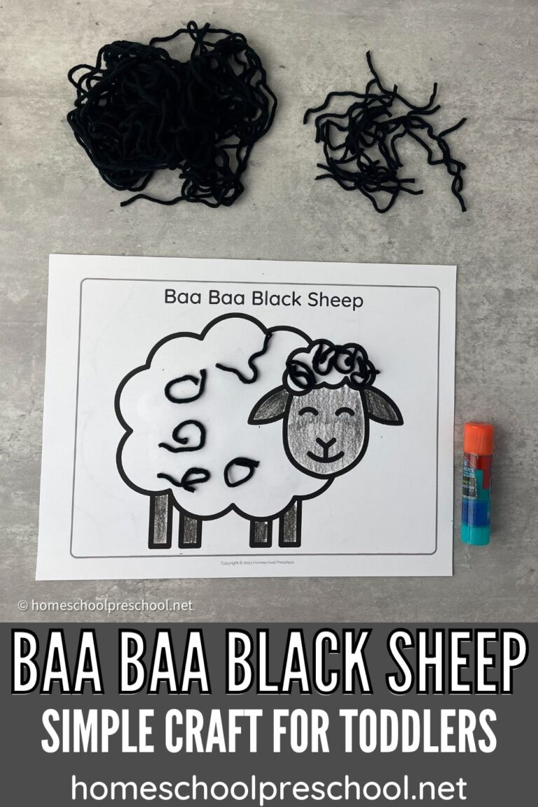 Baa Baa Black Sheep Craft for Toddlers