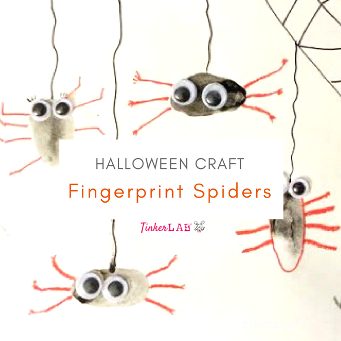 fingerprint-spiders Easy Toddler Halloween Crafts