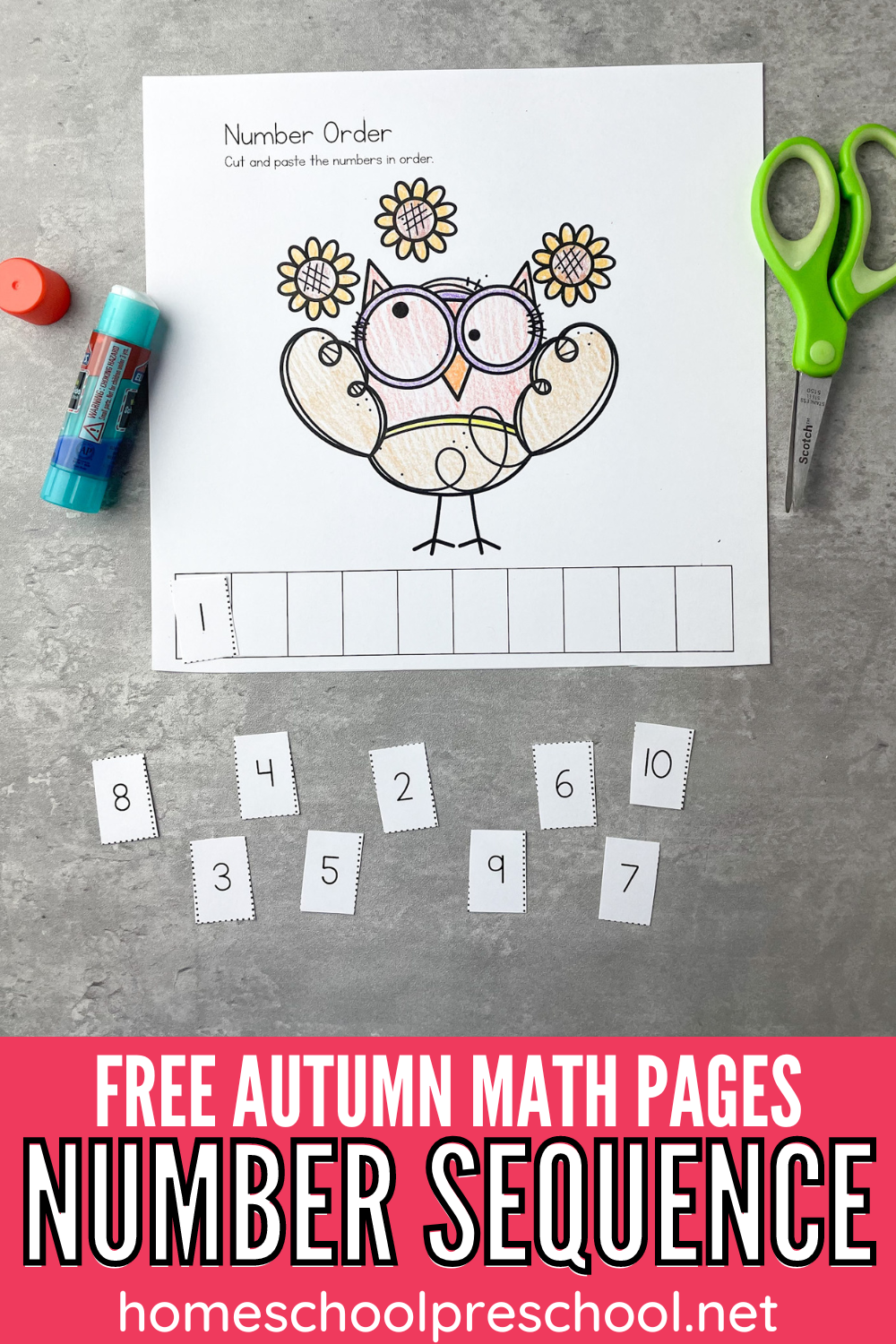 number-sequencing-worksheets Autumn Number Sequence Worksheets