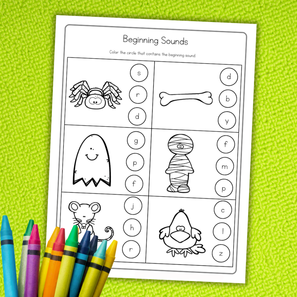 kindergarten printable coloring worksheets