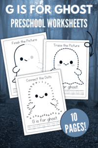 Free G is for Ghost Preschool Printables for Halloween Fun!
