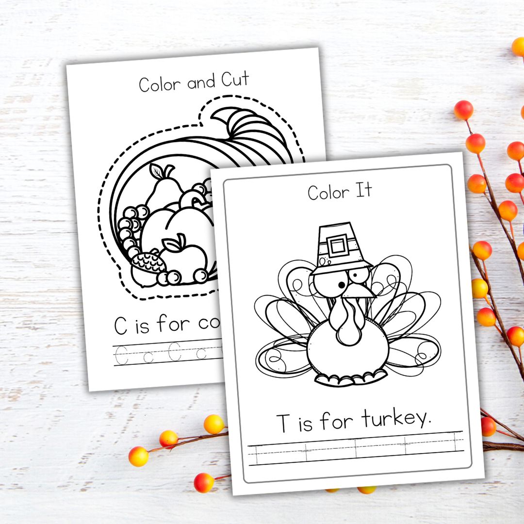 thanksgiving-color-sheets-for-kids Thanksgiving Worksheets