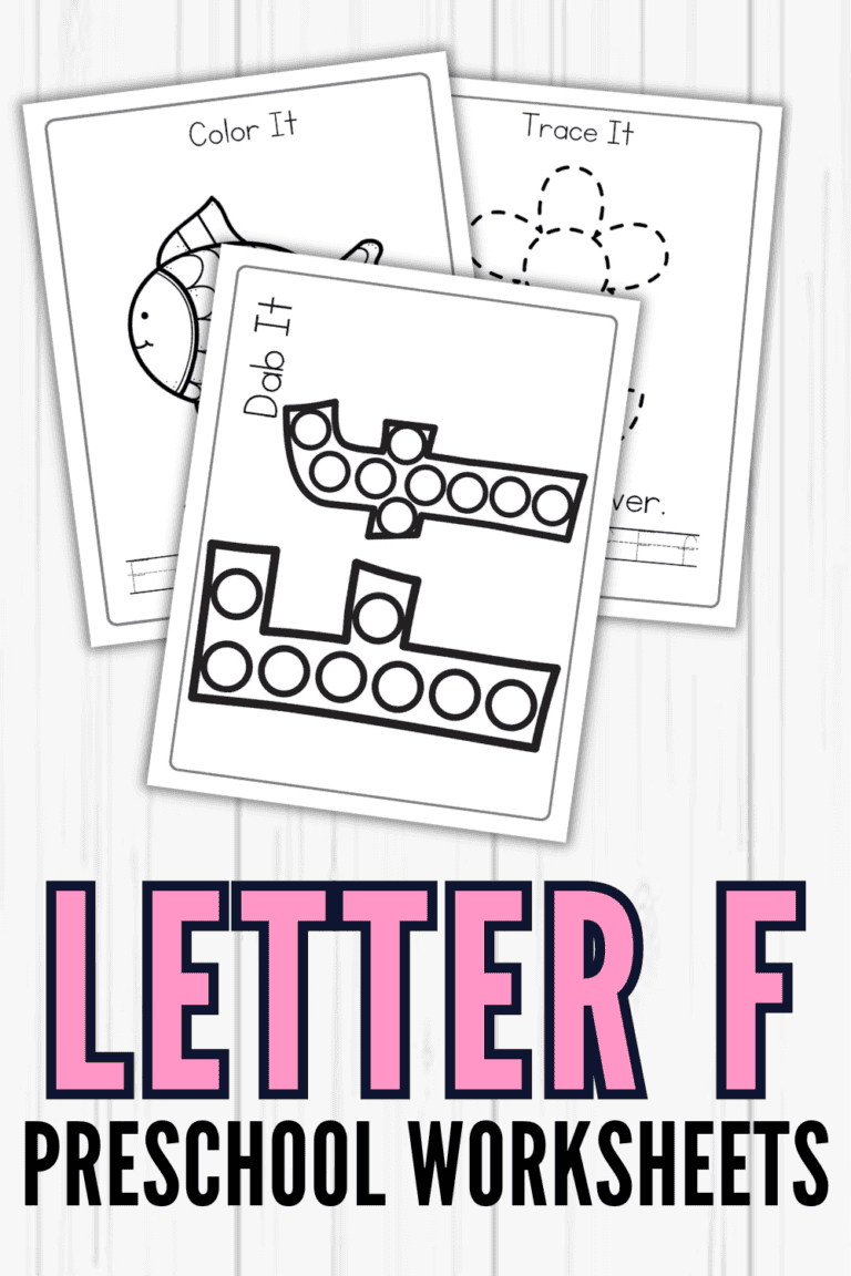 Free Printable Letter F Worksheets for Preschoolers