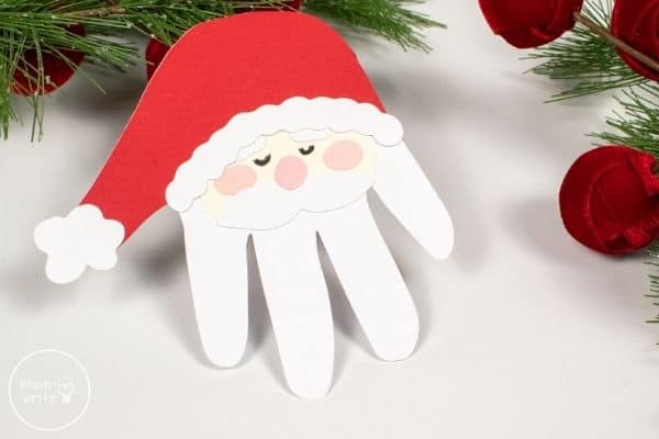 Christmas-Santa-Handprint-Craft Santa Claus Crafts for Preschoolers