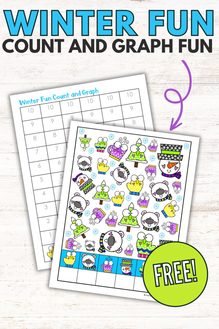 Winter Fun Count and Graph Worksheets