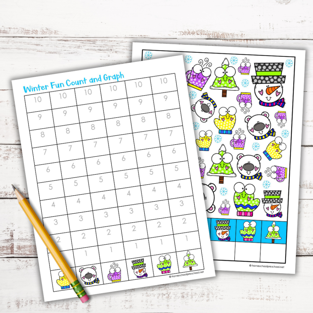 winter-activities-worksheets-1024x1024 Winter Fun Count and Graph Worksheets