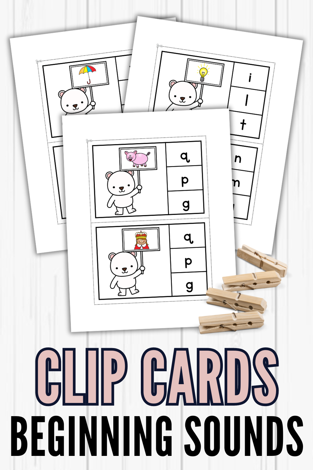 alphabet-clip-cards Polar Bear Activity