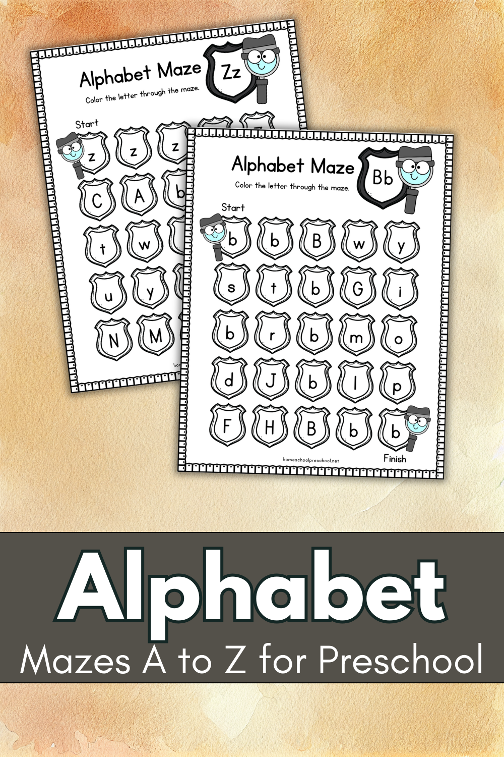 alphabet-mazes-for-preschoolers Letter Recognition for Preschoolers