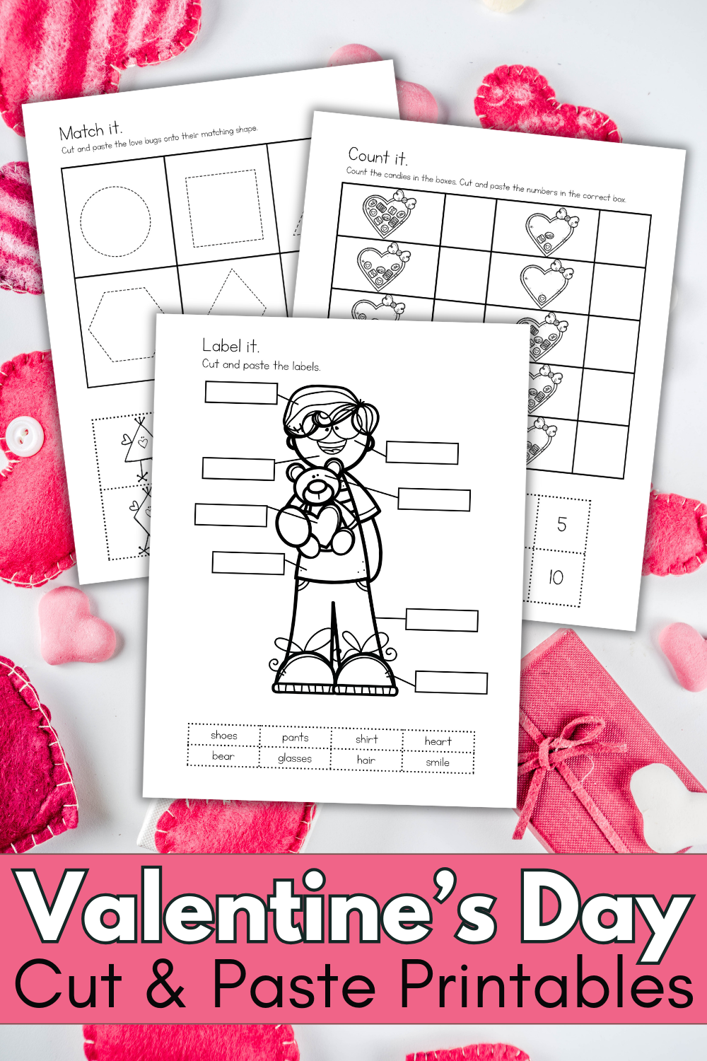 cut-and-paste-worksheet-for-preschool Valentine's Day Cut and Paste Worksheets