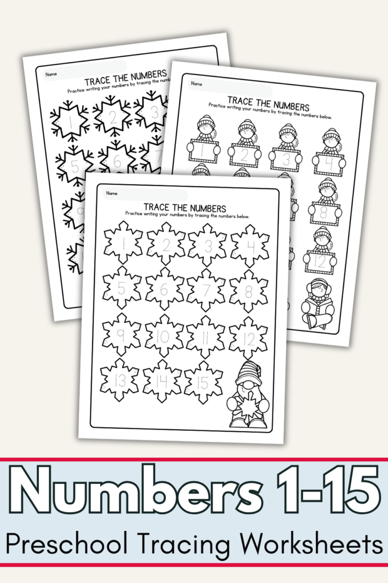 Number Tracing Worksheets for Preschool