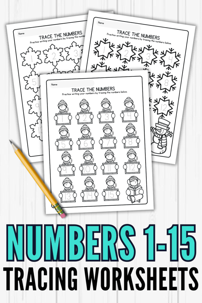Number Tracing Worksheets for Preschool | Practice Numbers 1-15