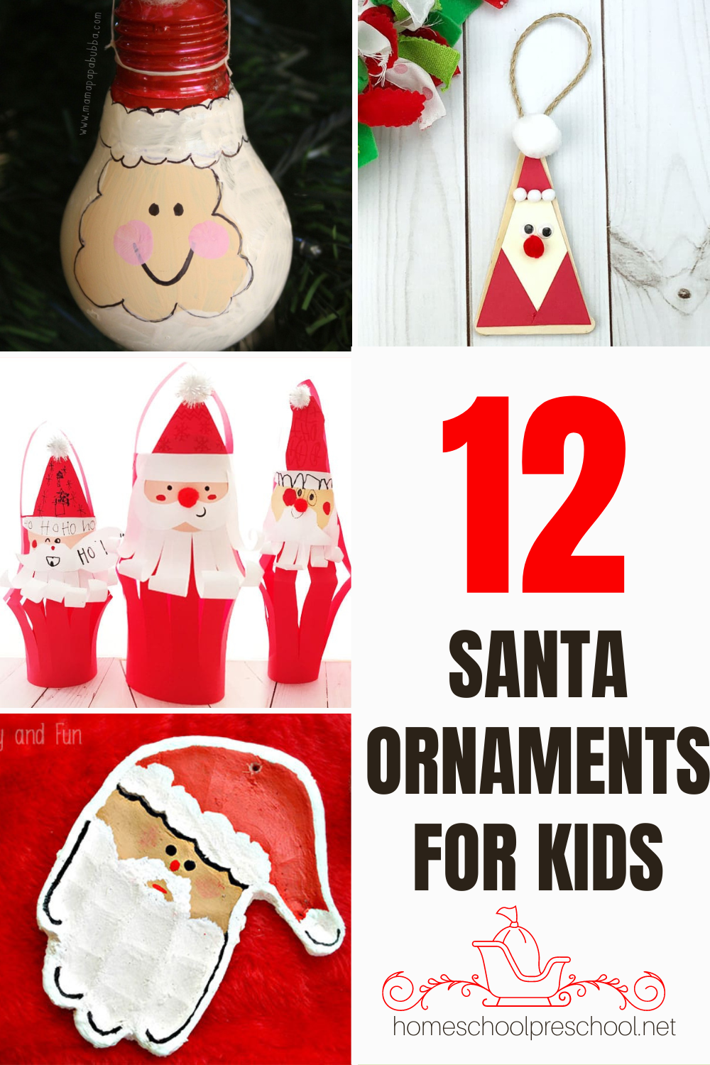 santa-handprint-ornaments Santa Ornaments for Preschoolers