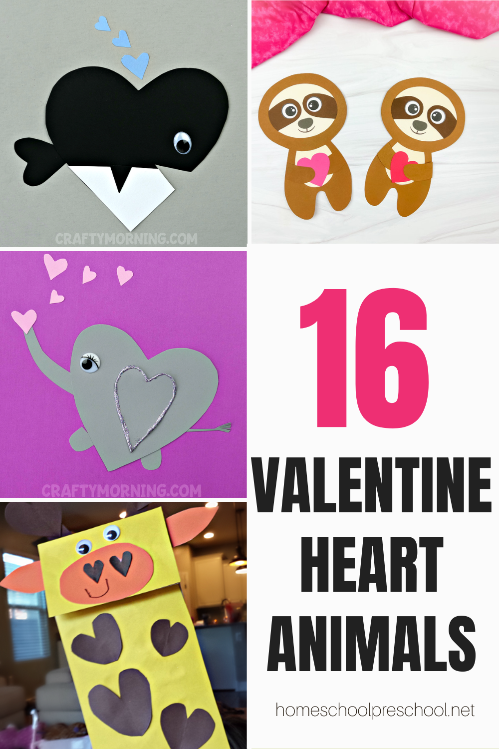 valentine-crafts-for-preschoolers Valentine Heart Animals