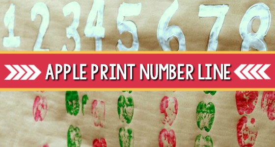 Apple-Print-Number-Line Dr. Seuss Stem Activities
