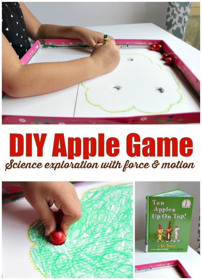 DIY-Apple-Games-to-explore-force-and-motion-with-preschoolers- Dr. Seuss Stem Activities