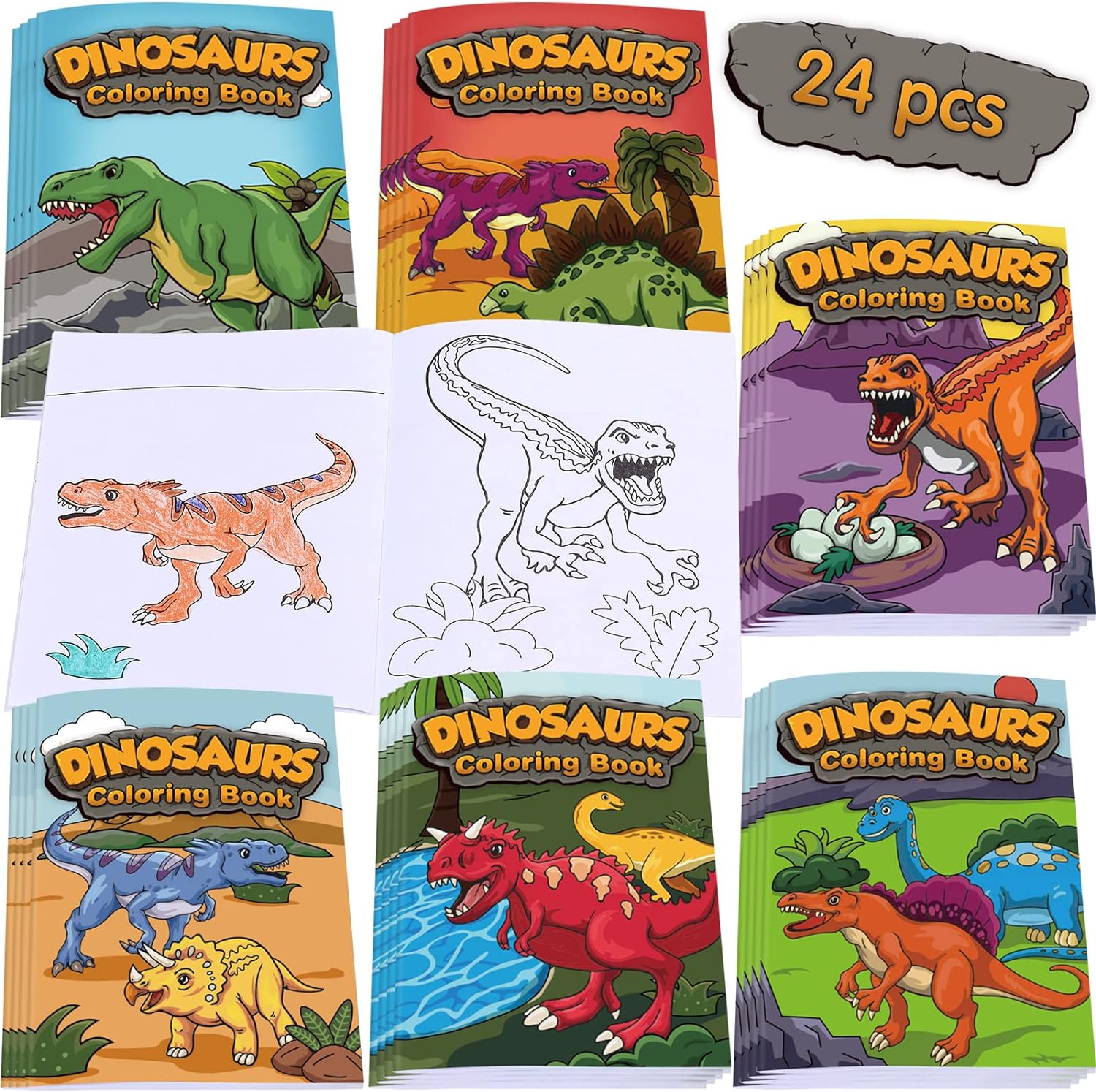 Mini-Coloring-Books Dinosaur Party Favors