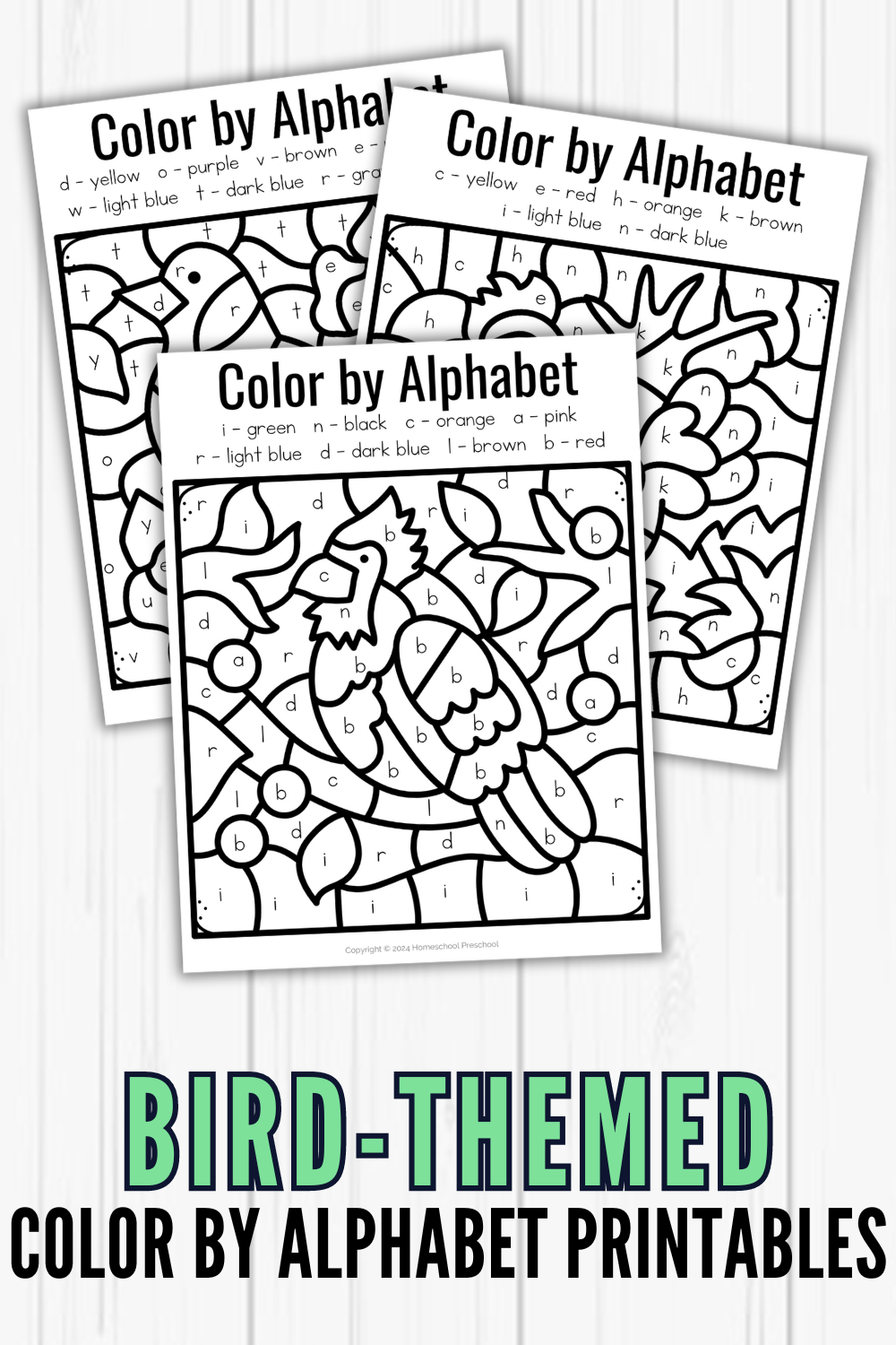 bird-activities-for-preschoolers Bird-Themed Color by Alphabet Worksheets