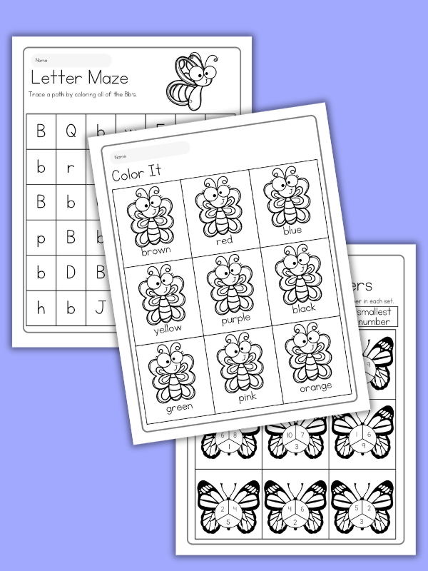 Butterfly Worksheets for Preschool