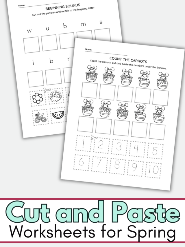 Cut and Paste Spring Worksheets Story