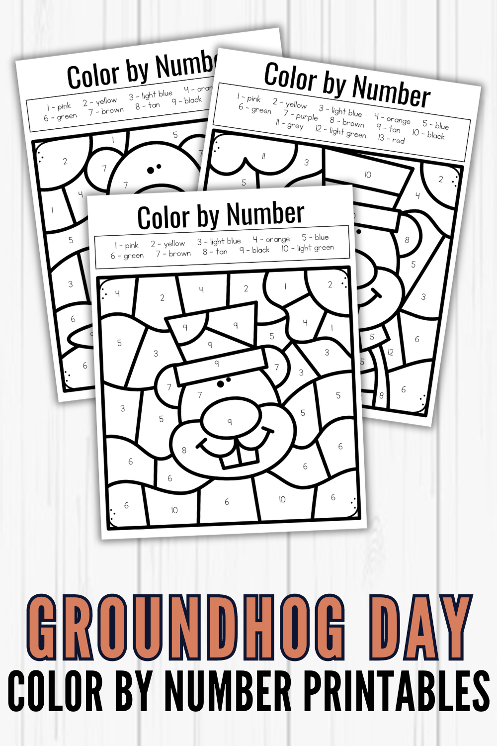 free-printable-groundhog-day-coloring-pages Groundhog Day Color by Number