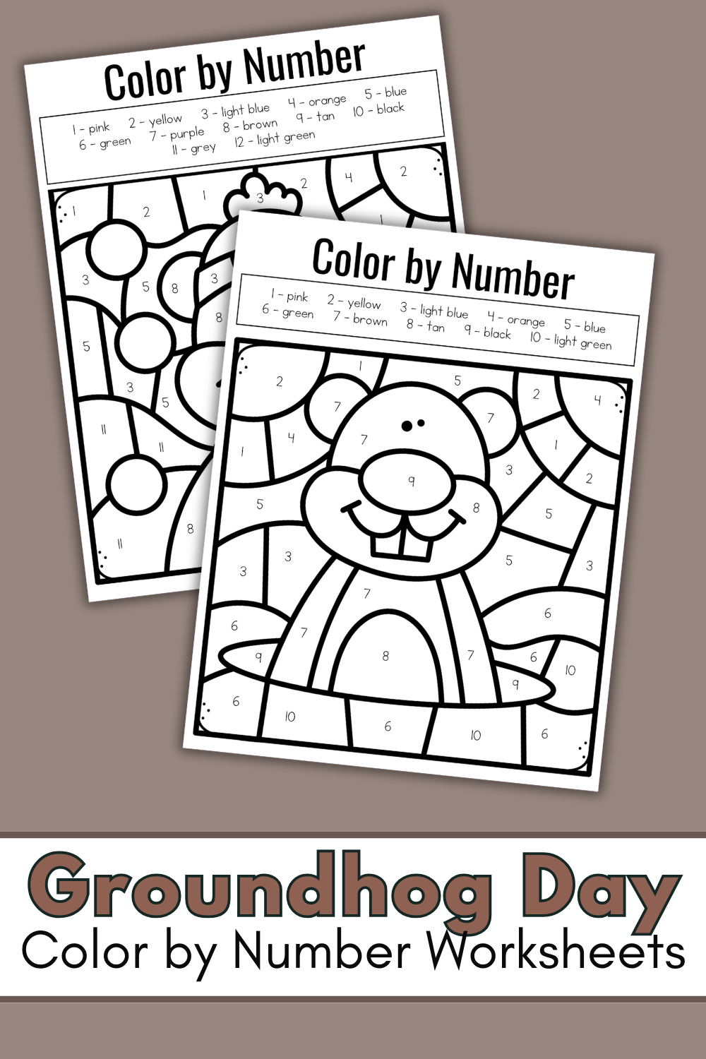groundhog-color Groundhog Day Color by Number