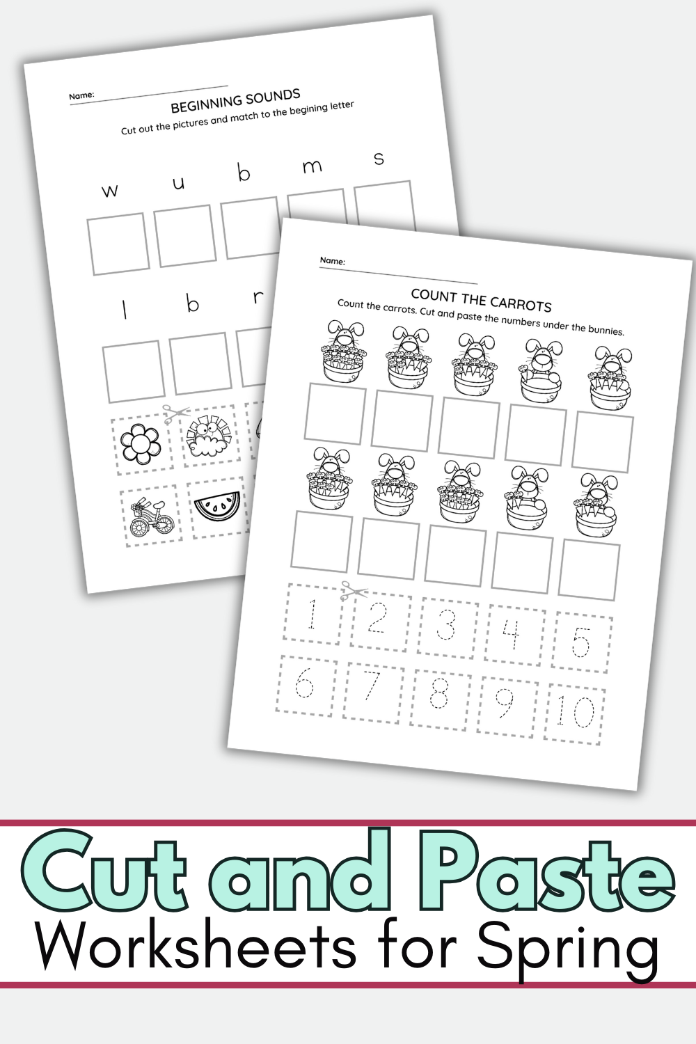 spring-activity-for-kindergarten Cut and Paste Spring Worksheets