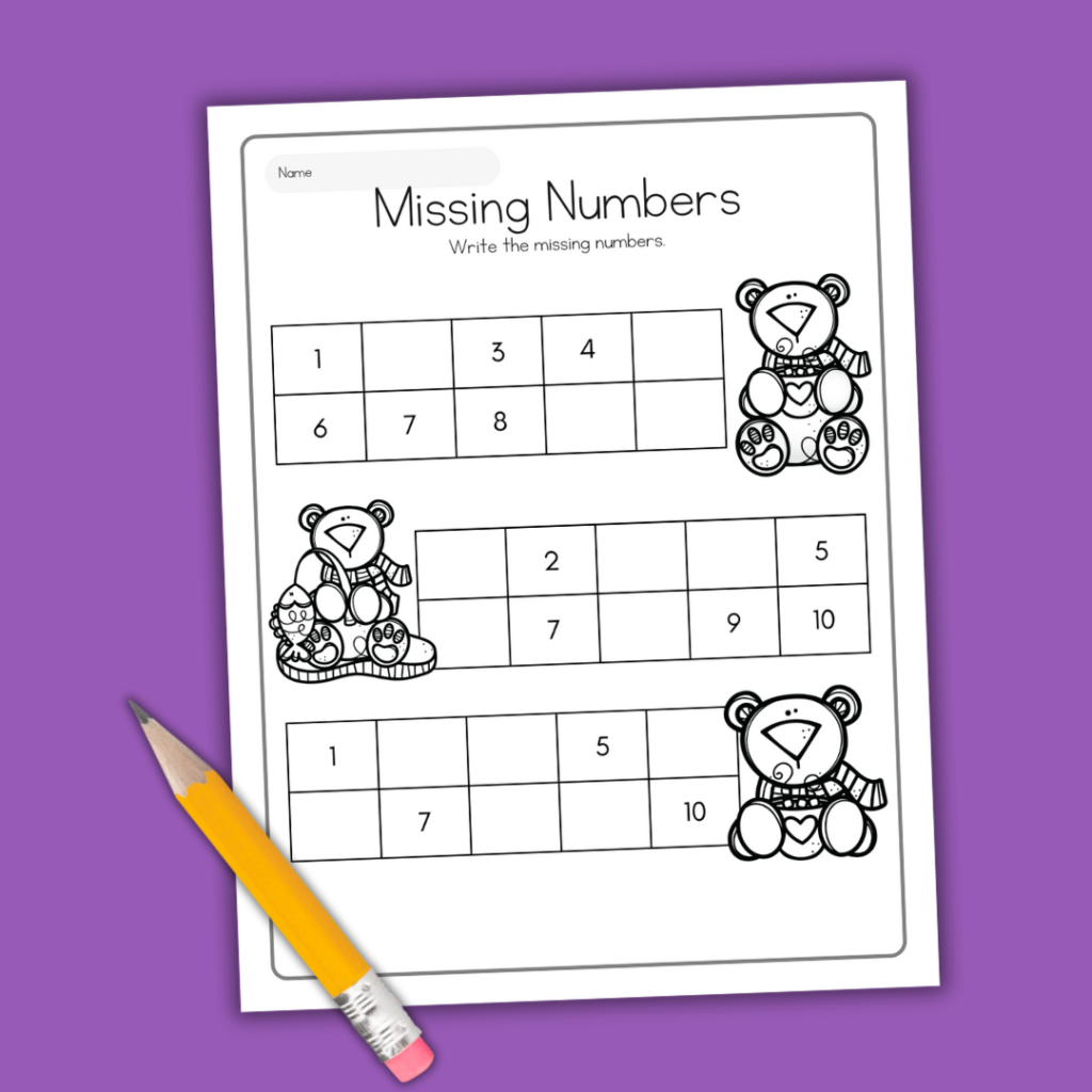 write-the-missing-numbers-1024x1024 Printable Polar Bear Worksheets