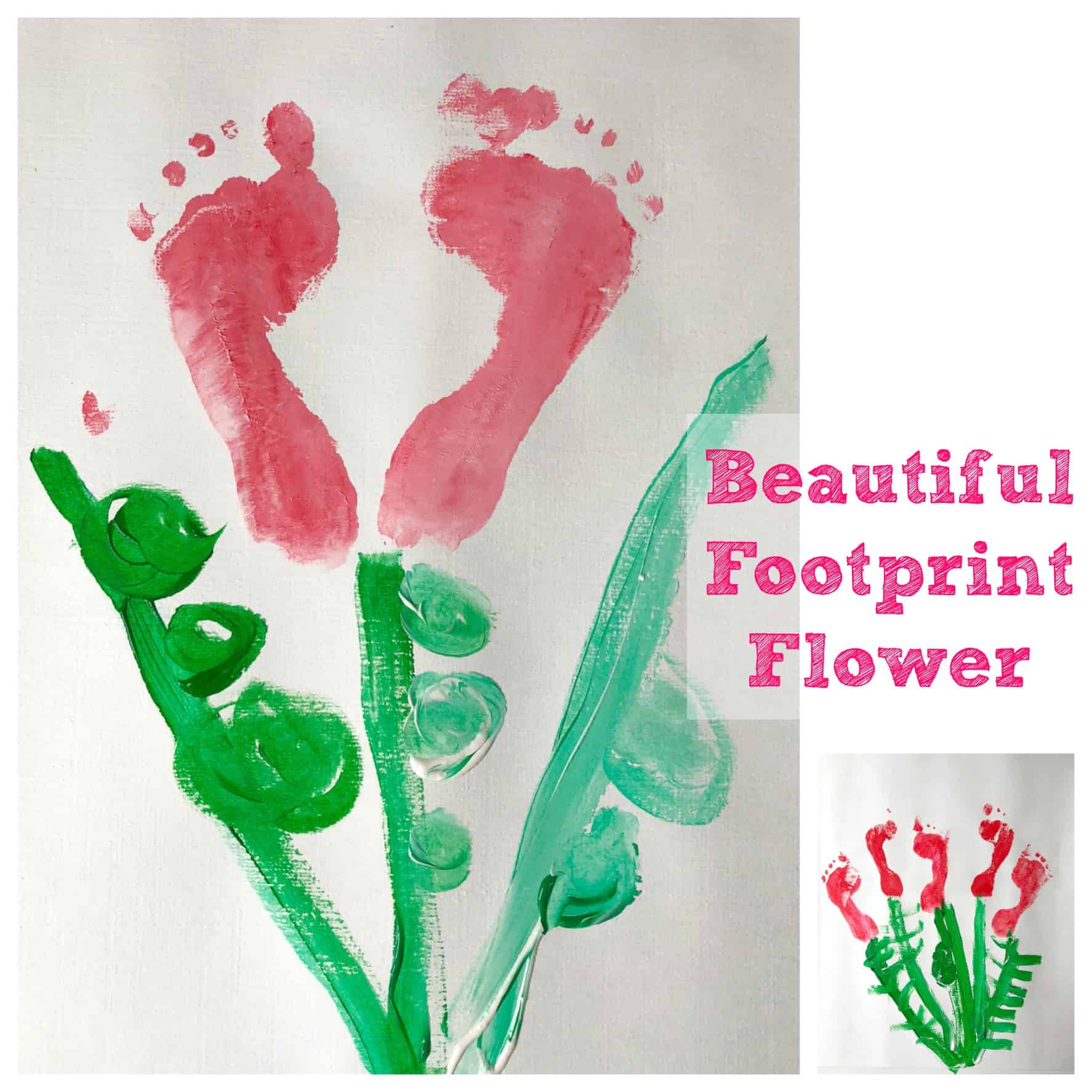 Beautiful-Footprint-Flower Spring Footprint Crafts